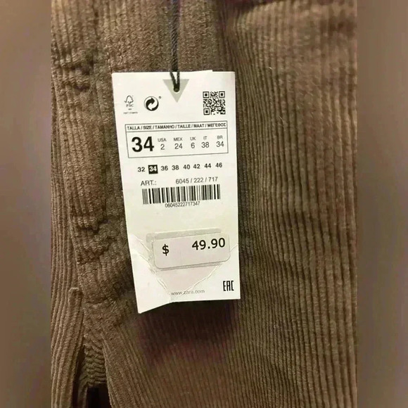 Zara wide leg corduroy pants - Picture 4 of 4